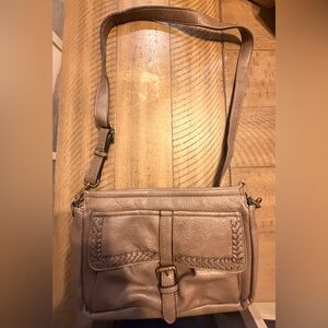 AMPERE Genuine leather with braided detail and buckle front